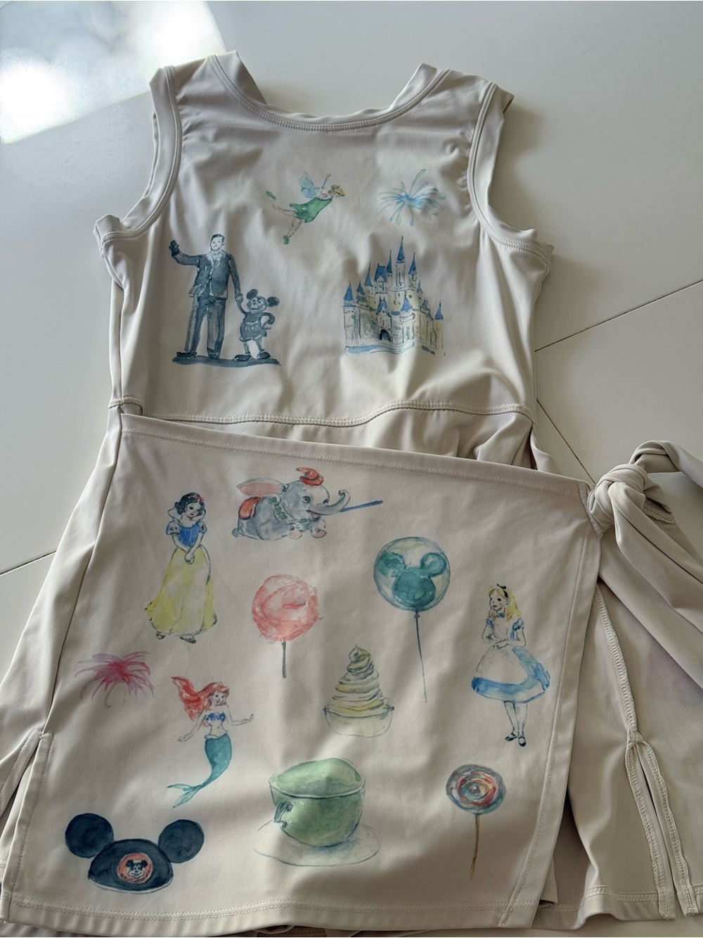 Girls' Cream Disney Character Mini Dress